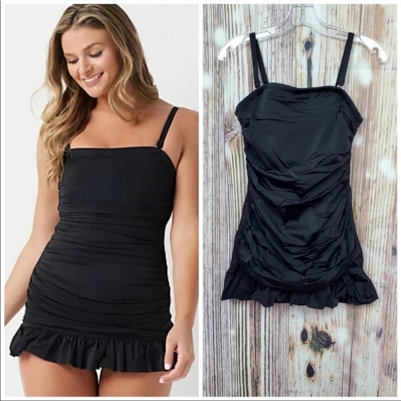 G.I.L.I. Black Ruffle Swim Dress - Picture 1 of 13